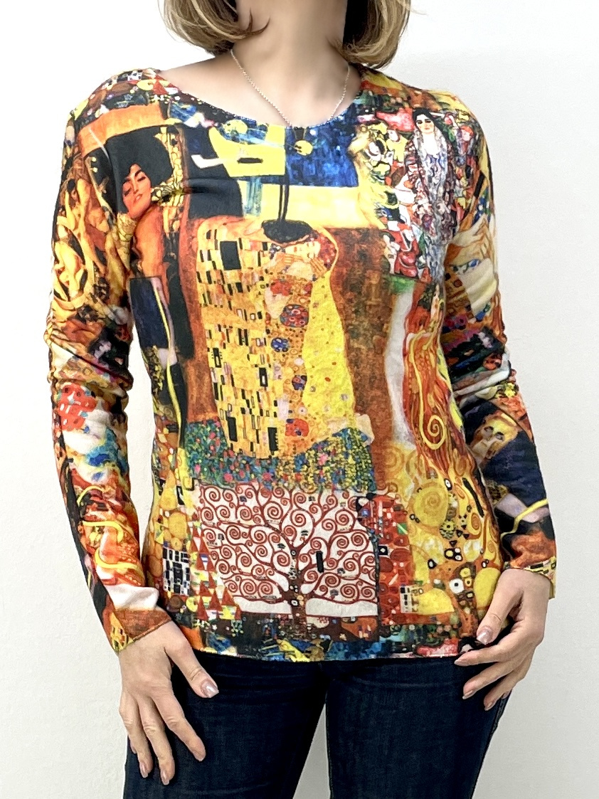 Kuscheliger Pullover mit Kunstdruck 