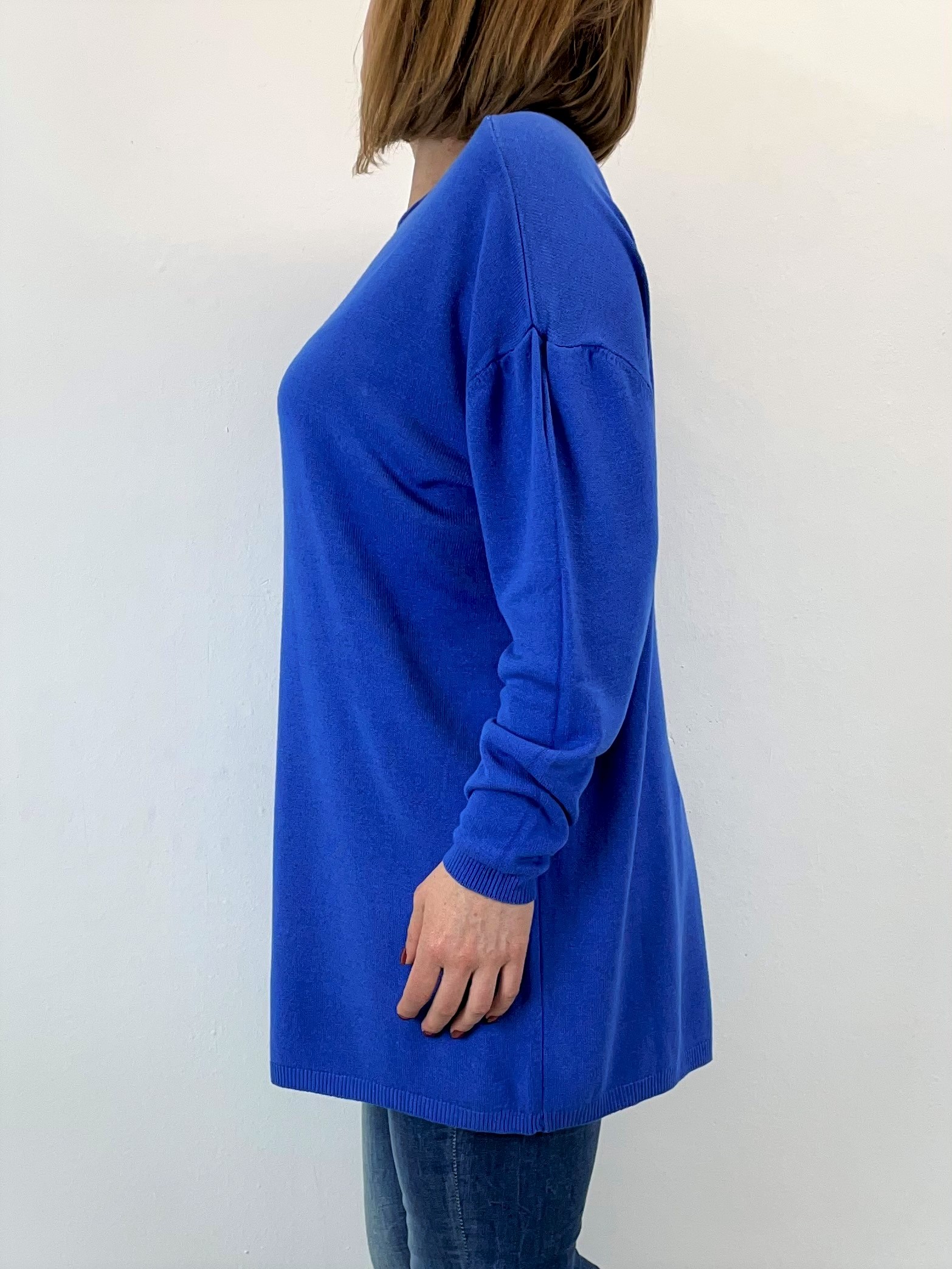 Langer Pullover in Blau