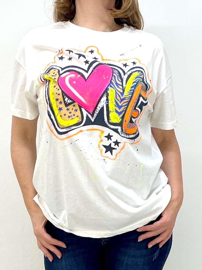 T-Shirt mit Graffiti-Print