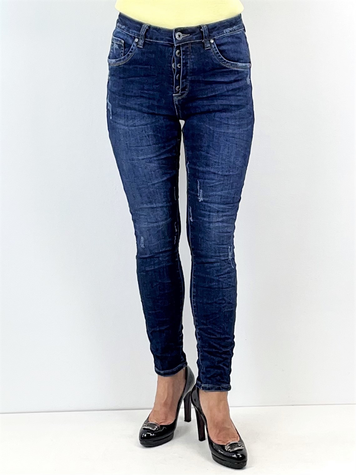 Slim-Fit Jeans mit Button-Fly