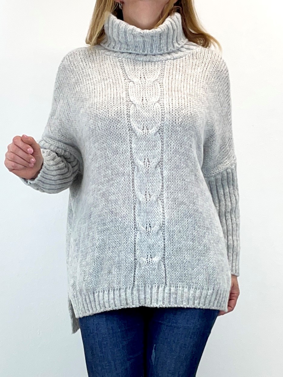 Oversize-Pullover in Zopfstrick