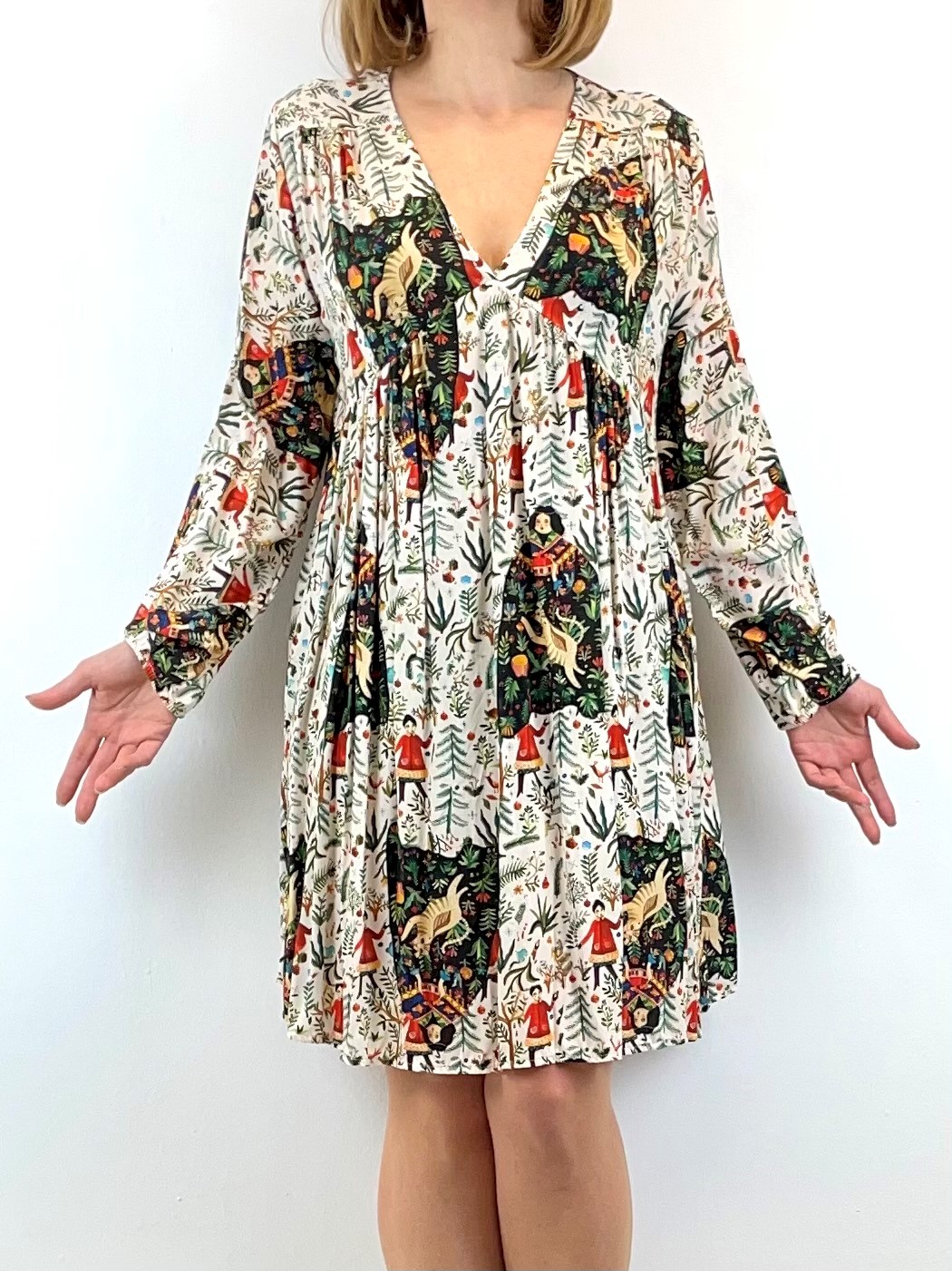 Boho-Style Tunikakleid  Asiatischer Druck