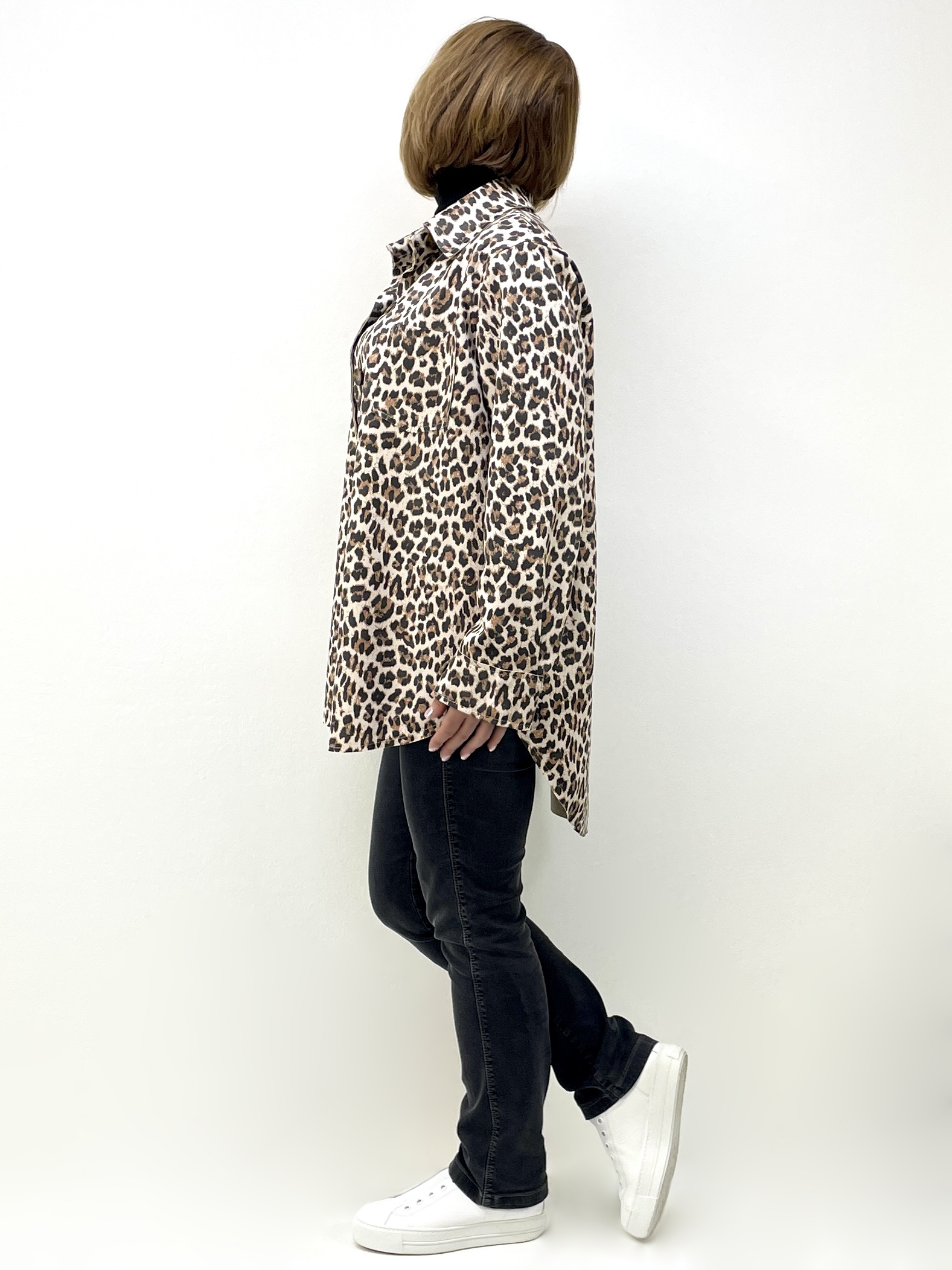 Softshell Blusenjacke in Leoparden-Print